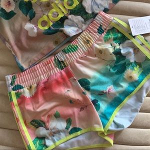 NWT Adidas Floral Running Shorts